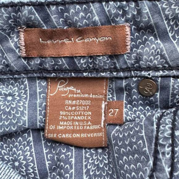 PAIGE DENIM Laurel Canyon Y2K Low Rise Flare Denim Jeans Cotton Spandex Sz 27 - Picture 6 of 7
